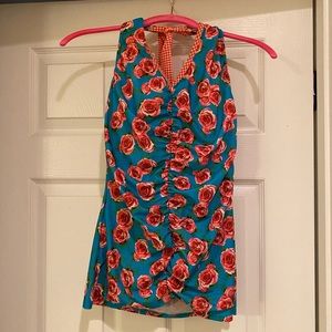 Lime Ricki Halter Tankini Top